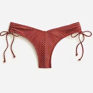 ⚓️J.Crew Hipster Curved-waist Cheeky Bikini Bottom in Sable Polka Dot S